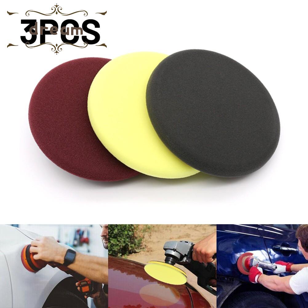 【DREAMLIFE】3Pcs 6in Buffing Waxing Polishing Sponge Pads Kit Set For Car Polisher Drill