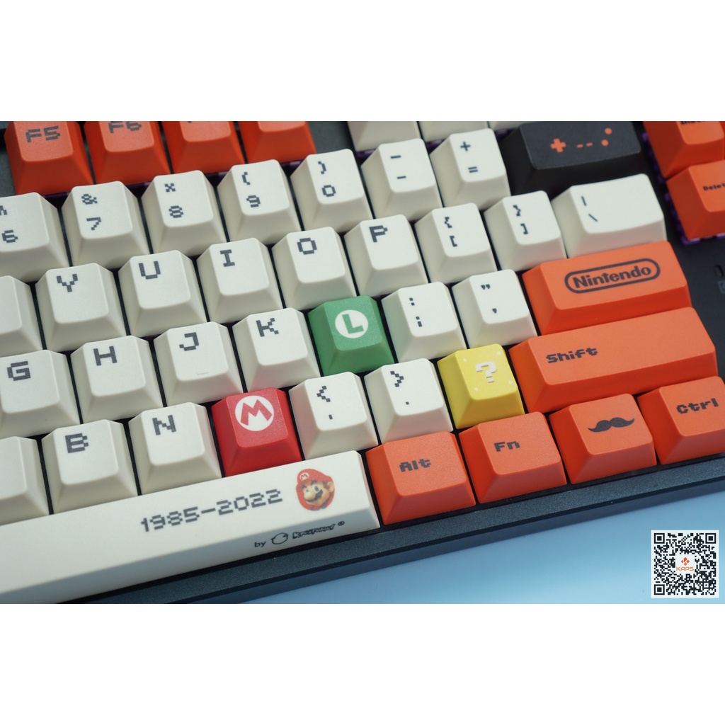 Keycap MARIO 2022 Full-box - 127 nút - CHERRY - PBT - Dyesub - cho bàn phím cơ (Filco, Leopold, IKBC, Edra, keychron)