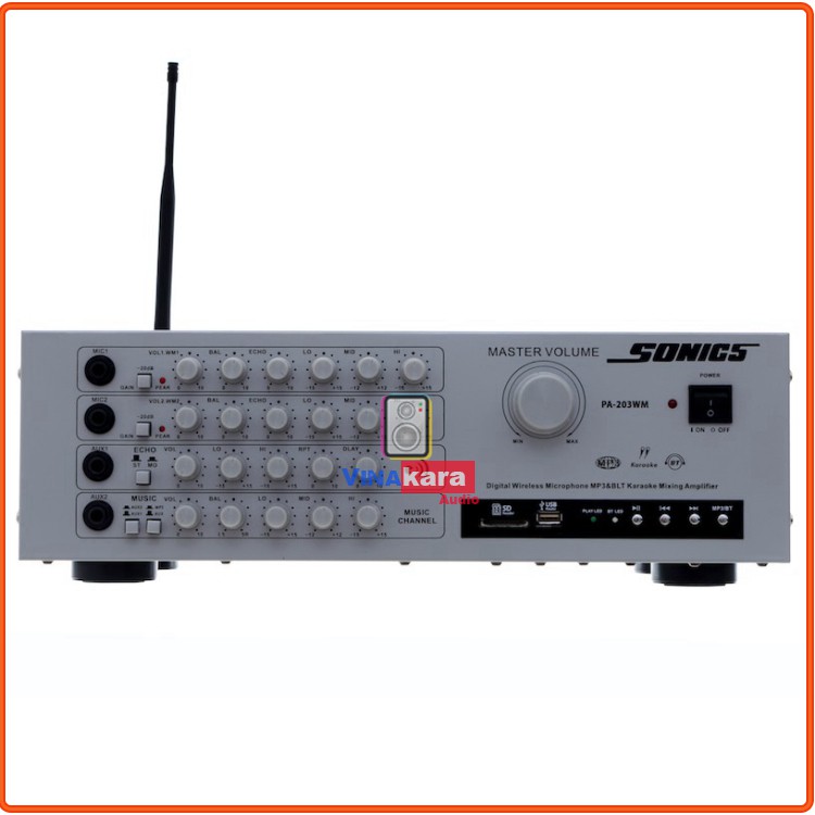 Amply Arirang Sonics PA-203WM + Kèm 2 Micro Không dây Chính hãng