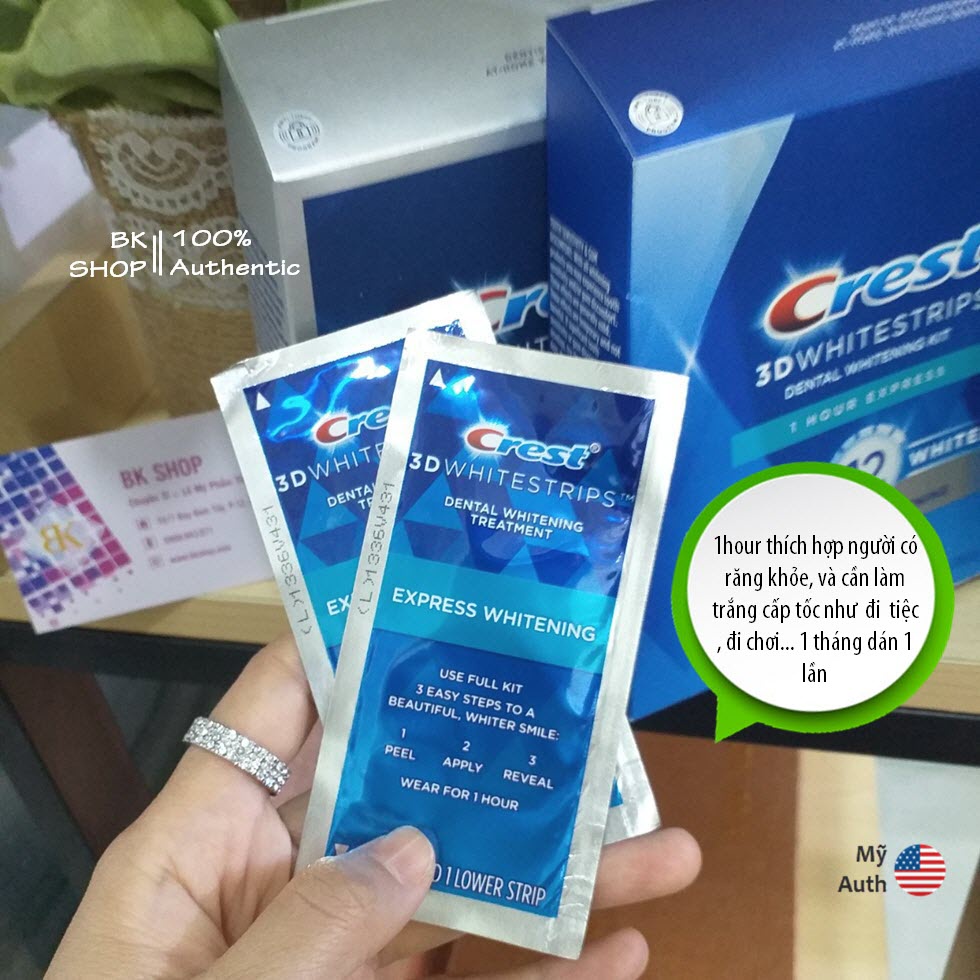 [Hàng Mỹ] 1 GÓI- Miếng dán trắng răng Crest 3D White - CHÍNH HÃNG