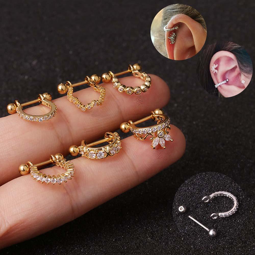 Qqmall Khuyên Tai Dạng Nụ Chữ U Dự Tiệc|Khuyên Tai Lủng Lẳng Cho Nữ