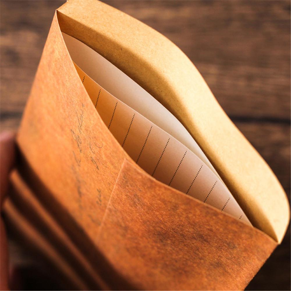 Set 10 Bao Thư Giấy Kraft In Họa Tiết Hoạt Hình Phong Cách Vintage