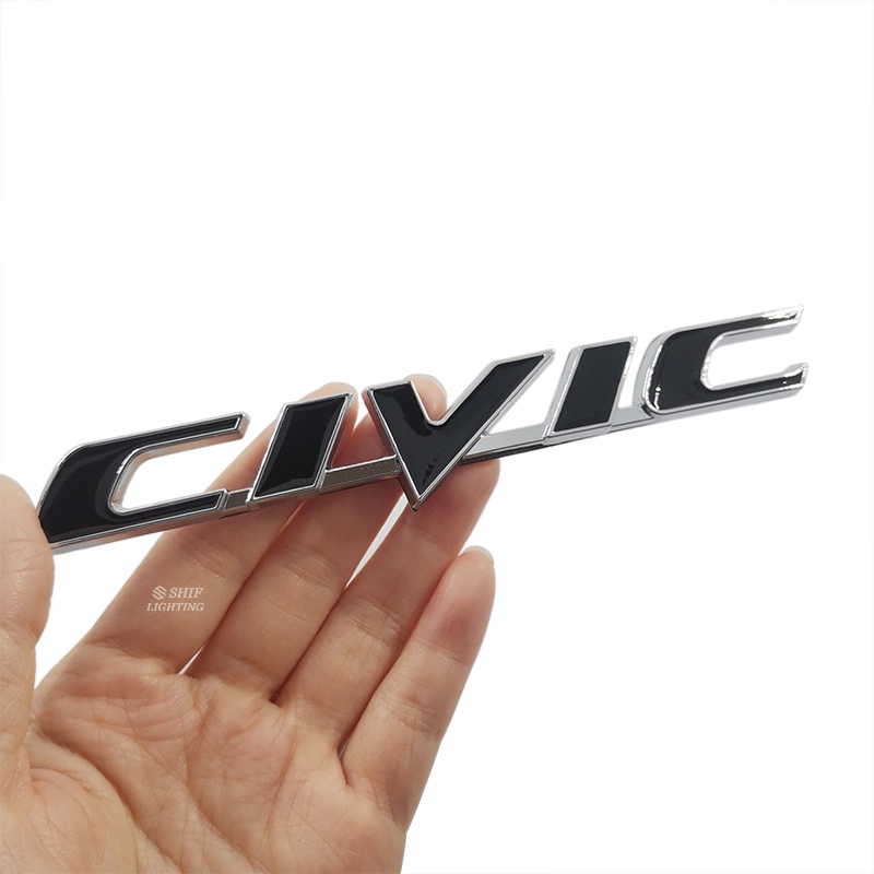 1 x Miếng Dán Logo CIVIC Bằng Kim Loại Trang Trí Cốp Sau Xe Hơi HONDA