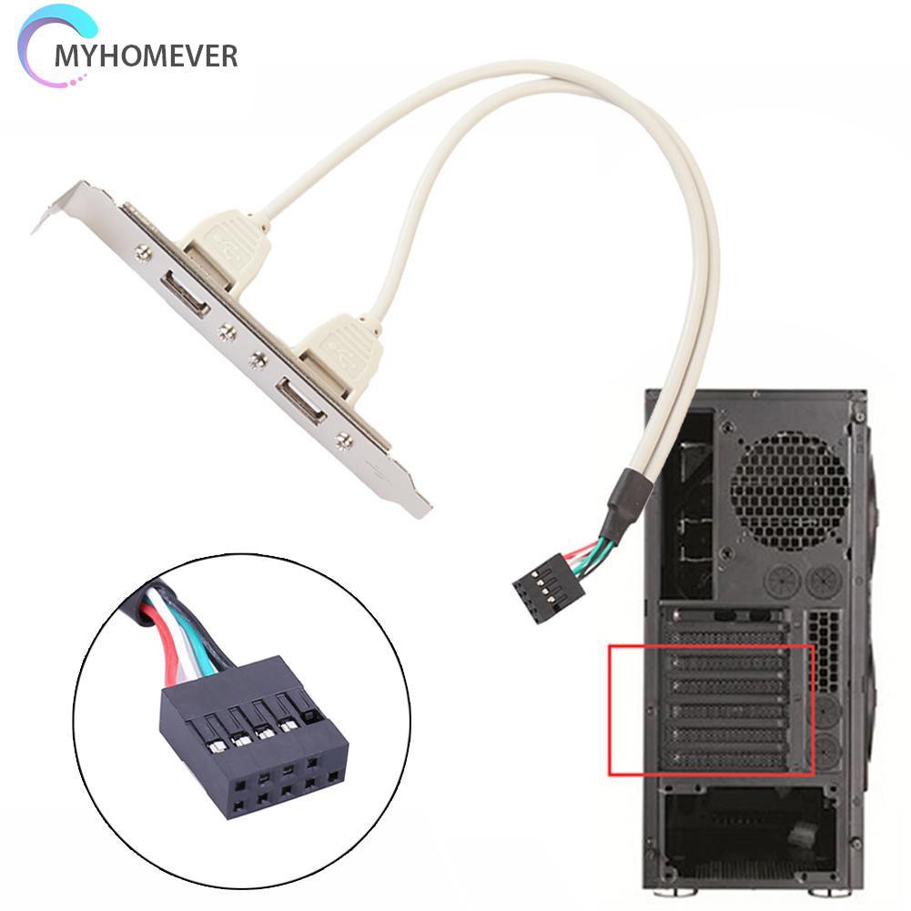 myhomever 2 Ports USB 2.0 Female to 9 Pin Motherboard Header Cable Adapter for PC