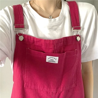 Sugar Explosive Berry Color ~ Quần Short Yếm Màu Hồng Cổ Điển Hợp Thời Trang Cho Nữ Sinh