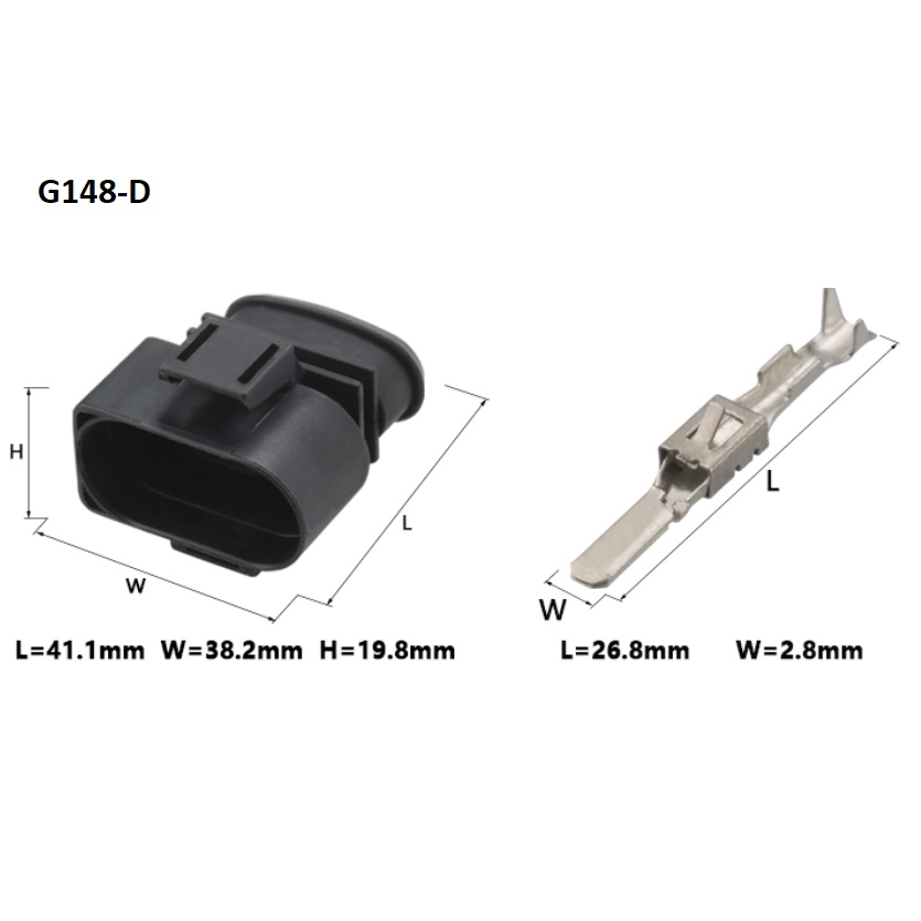 G148-Giắc cắm 8 lỗ chống thấm nước màu đen 3.5mm