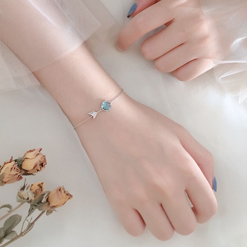 Vòng tay nữ bạc S925 - Lắc tay nữ bạc Ý Blue Ocean dễ thương, thanh lịch Vườn Trang Sức