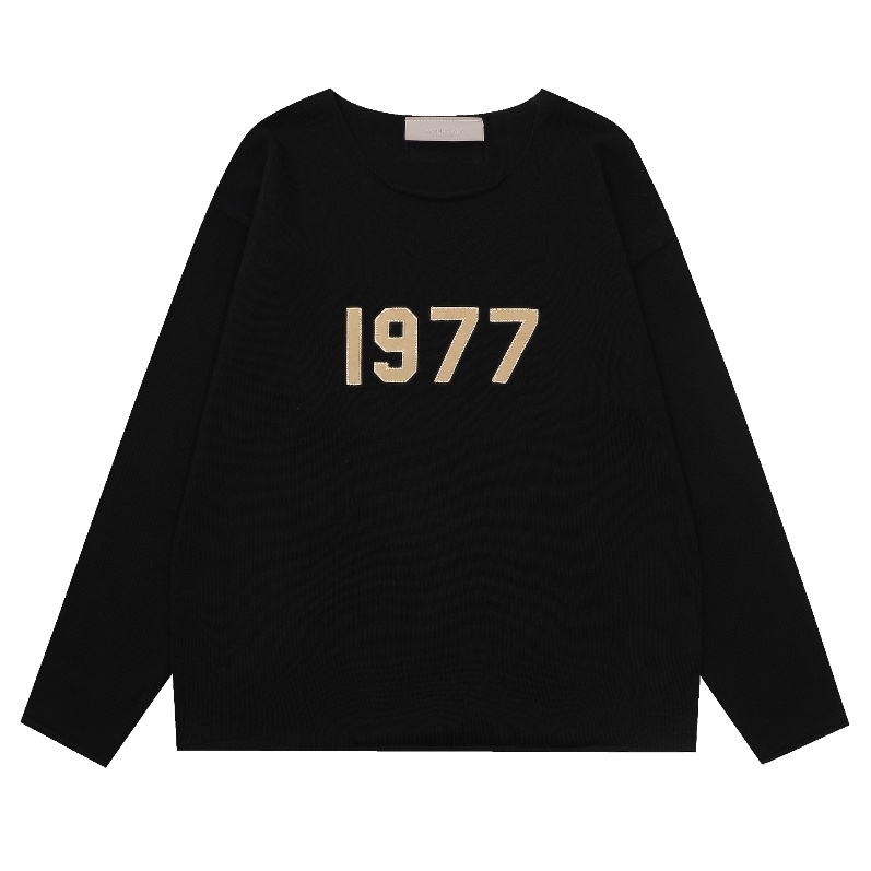 Áo Hoodie Dệt Kim Cổ Tròn Dáng Rộng Phong Cách Thời Trang Mới 1977