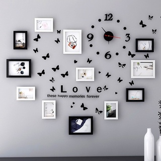 Khung hình phòng cưới bộ 11-12 khung treo tường + TẶNG Decal Love và Đồng hồ DIY