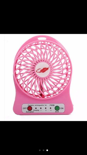 Quạt 3 Tốc Độ Kèm Pin Sạc Để Bàn.
