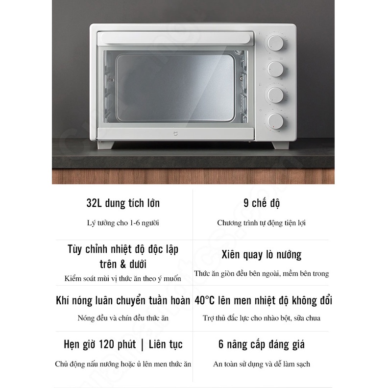 Lò nướng thông minh Xiaomi Electric Oven 32L - Công suất lò 1600W