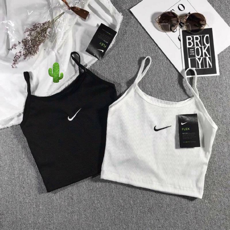 Áo 2 Dây thêu NI_KE croptop xinh xắn