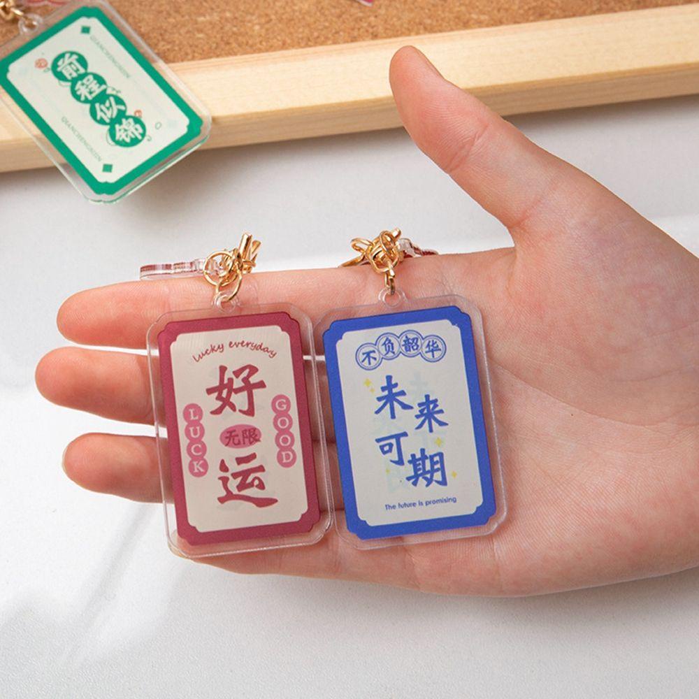 Rebuy1 Móc Chìa Khóa Acrylic Hình Nhân Vật Trung Hoa Màu Đỏ Dễ Thương Cá Tính Dành Cho Bạn Nữ