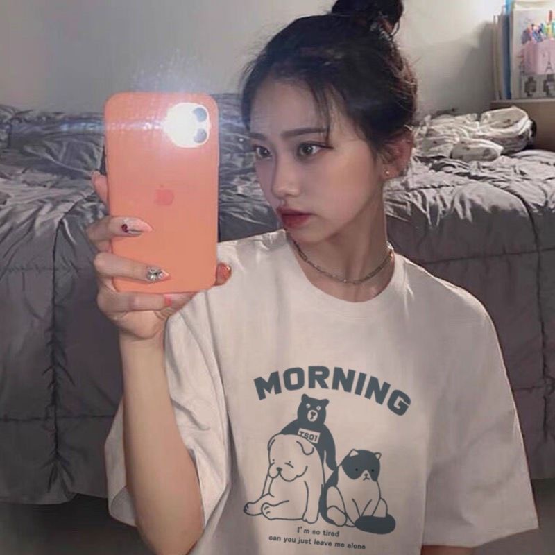 Áo thun tay lỡ unisex MORNING🥰🥰🥰