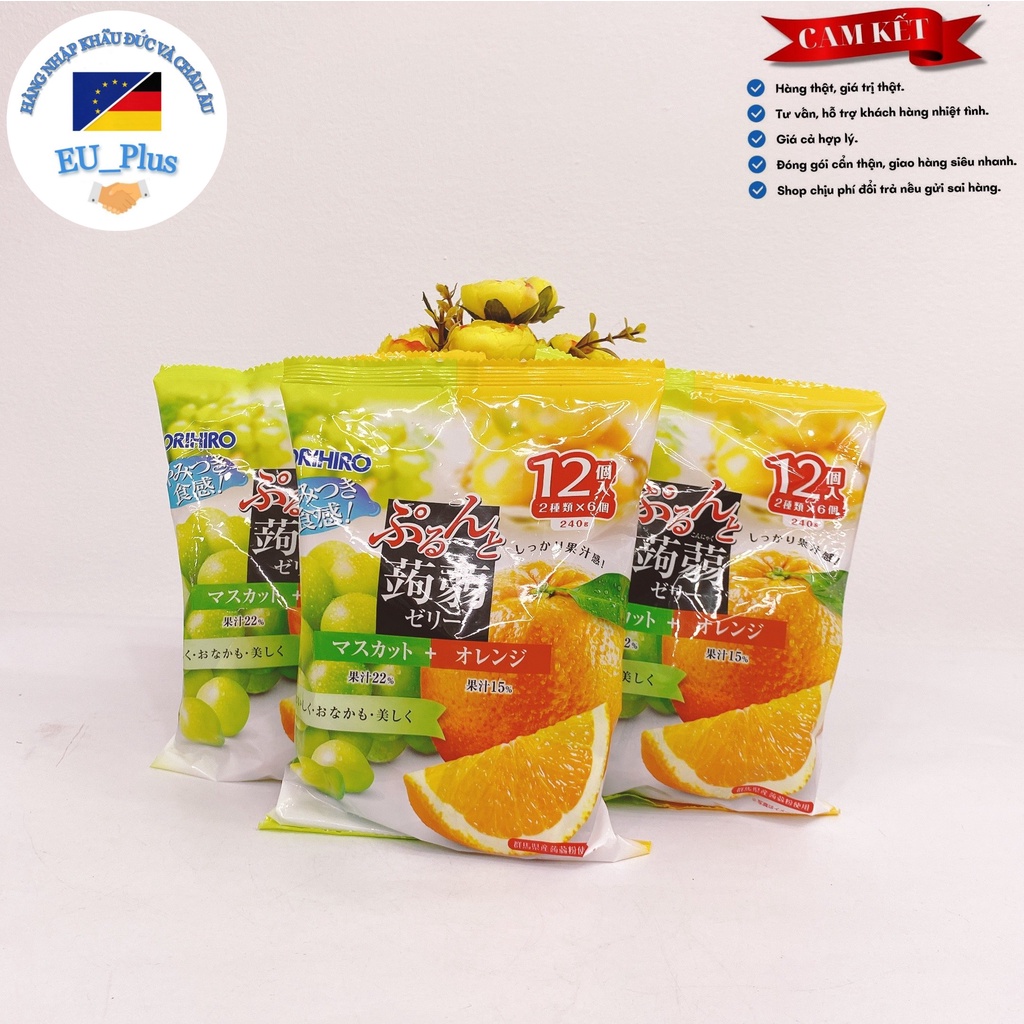 [HÀNG NHẬT] Thạch Nhật Orihiro 240g 12 chiếc - các vị trái cây- HSD 2022