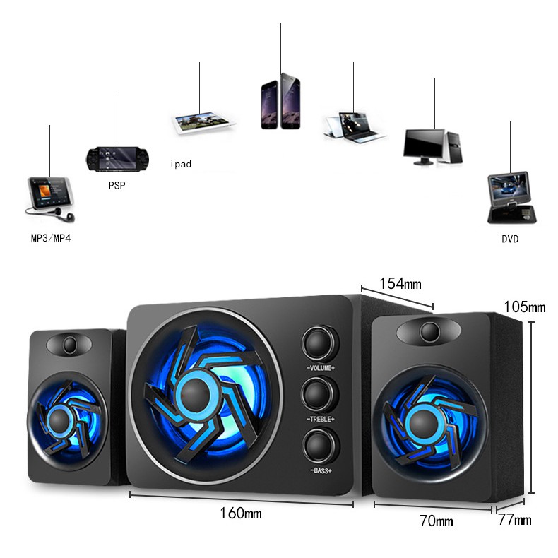 Loa Máy Vi Tính - SADA D-209 Bass và RGB - Vô Địch Trong Tầm giá