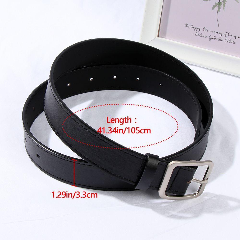 Thắt Lưng Bằng Da Có Khóa Vuông Phong Cách Vintage Sang Trọng Cho Nữ