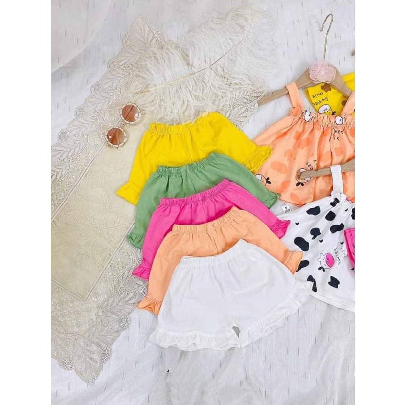 [MẪU MỚI] BỘ HAI DÂY BÒ SỮA BÈO NHÚN BABYDOLL SIÊU ĐÁNG YÊU CHẤT COTTON CHO BÉ 7-18KG. VIDEO THẬT. BIBO BABY SHOP