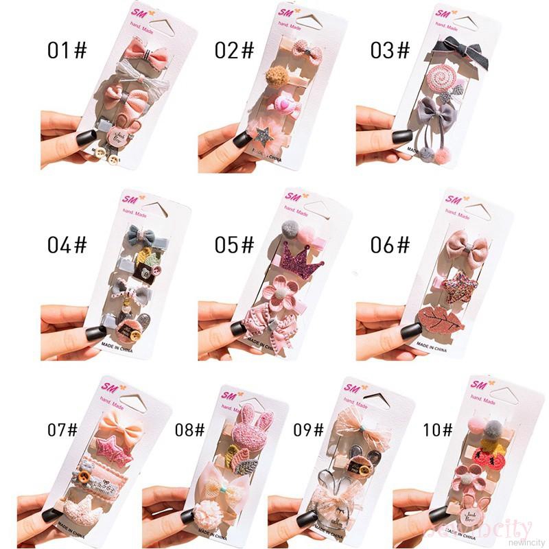 Bộ 4 kẹp tóc phong cách Hàn Quốc xinh xắn cho bé gái