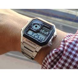 Đồng hồ nam Casio chính hãng AE-1200WHD, dây kim loại