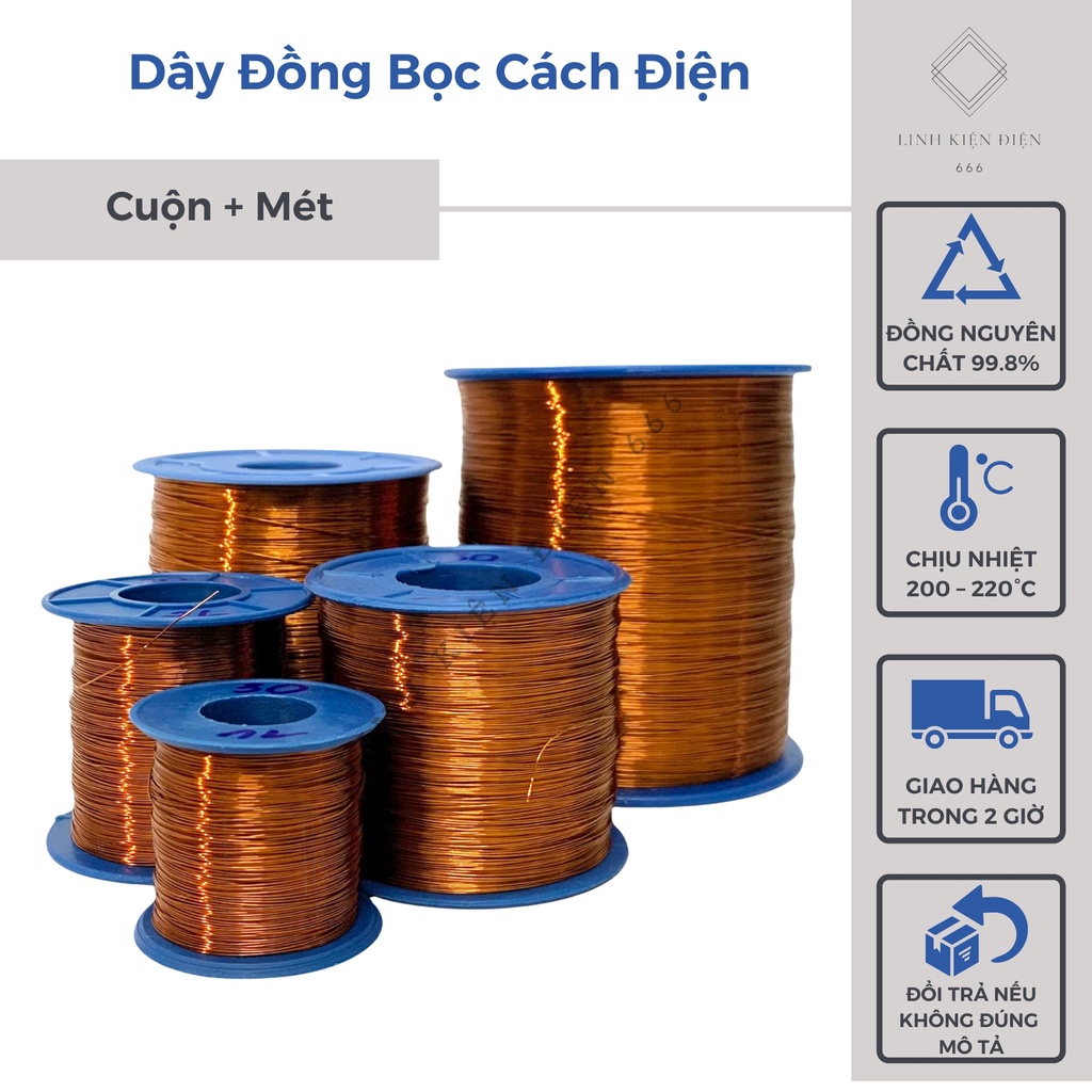 Dây Đồng Cách Điện (0.06 - 3.20 mm) 100 Gram Quấn Biến Áp Quấn Motor