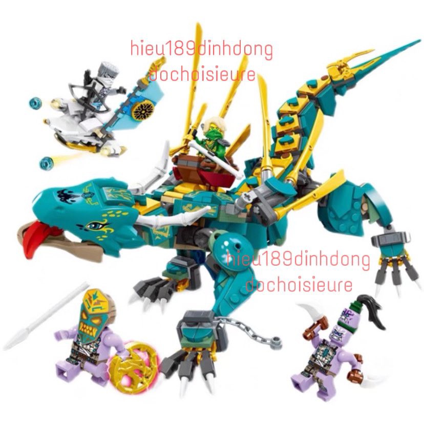 Lắp ráp xếp hình non ninjago 71746 , 3082 : Rồng thần Jungle của Lloyd 525 mảnh