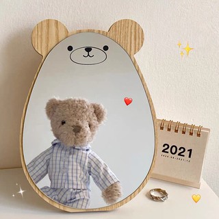 🍃FREESHIP🍃 GƯƠNG TRANG ĐIỂM kiểu Hàn Quốc đơn giản dễ thương hình gấu gỗ