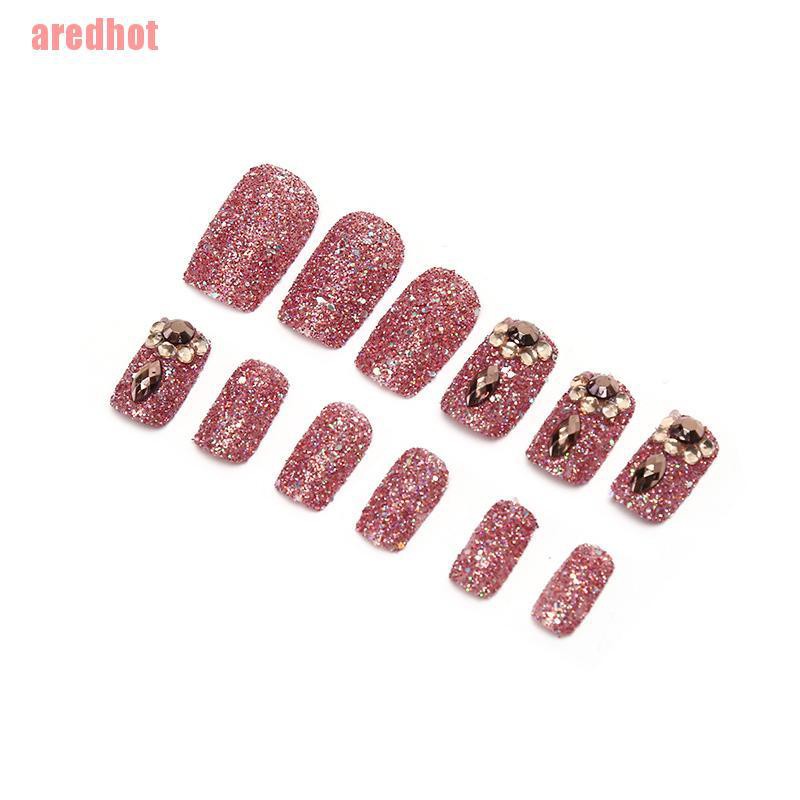 Set 24 Móng Tay Giả Đính Đá Sang Trọng