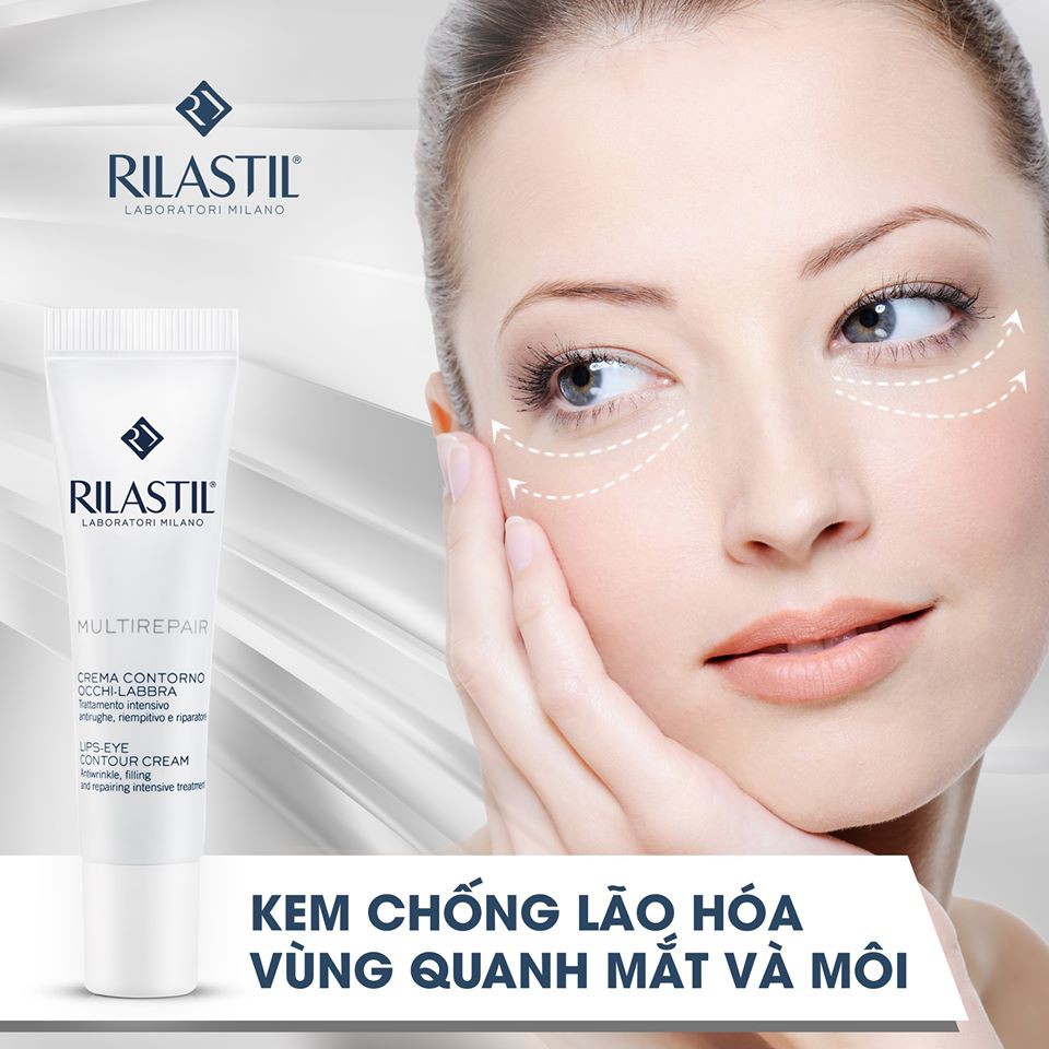 Kem chống lão hóa sớm dành cho vùng mắt Rilastil Multirepair Lips - Eyes Contour Cream 15ML