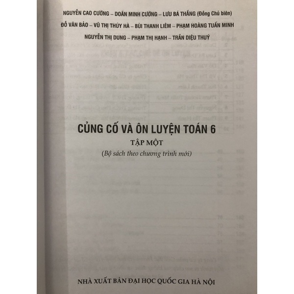 Sách - Củng cố và Ôn luyện Toán 6 Tập 1 ( Bộ sách theo chương trình mới )