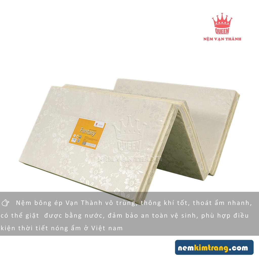 Nệm Gòn Ép Fantasy Gấp 3 Vạn Thành Vải Tricat - CHÍNH HÃNG, CAO CẤP
