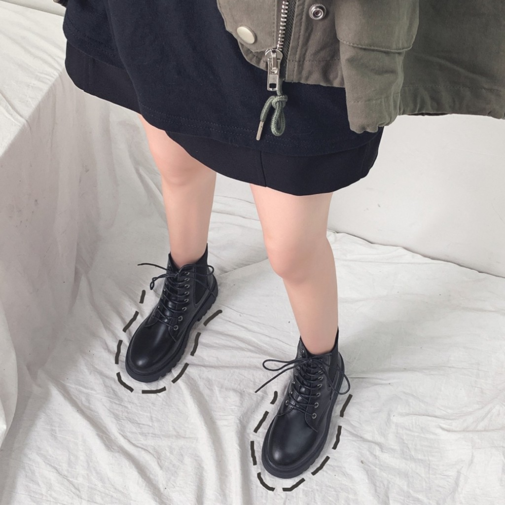 (ORDER- Sẵn 40) Giày ulzzang cao cổ da phối len( Ảnh thật ở cuối) | BigBuy360 - bigbuy360.vn