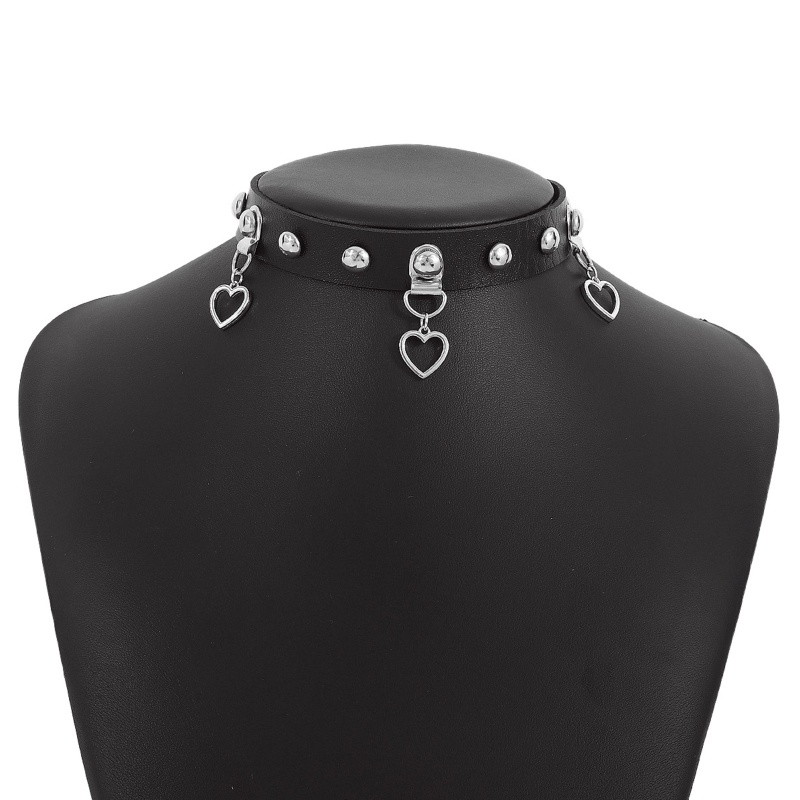 Vòng Cổ Choker Da Đính Đinh Tán Phong Cách Harajuku Cá Tính Cho Nam Nữ