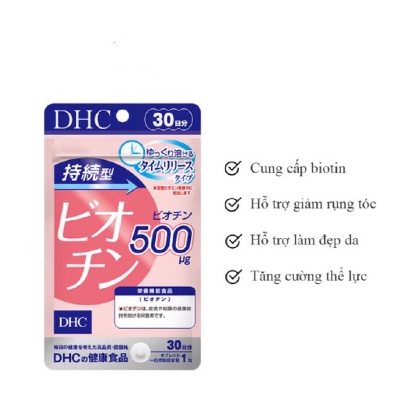Viên Uống DHC Biotin Ngăn Rụng Tóc Sustained Release Biotin 30 Ngày - Nhà Thuốc Da Liễu 24h