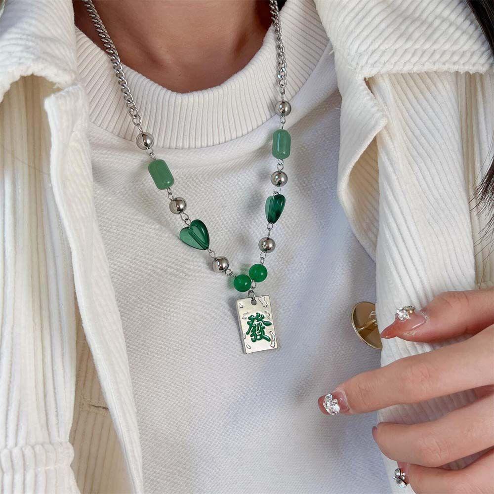 Vòng cổ Mặt Vuông / Trái Tim Phong Cách Trung Hoa Độc Đáo Thời Trang Cho Nữ