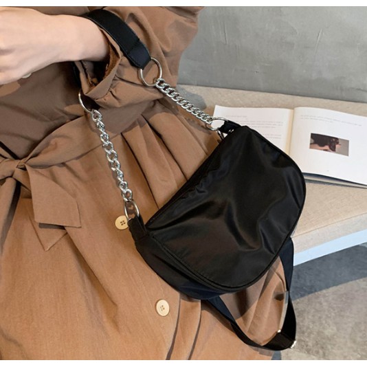 ( MÀU ĐEN) Túi kẹp nách vải dù không thấm nước dây xich S010 | BigBuy360 - bigbuy360.vn