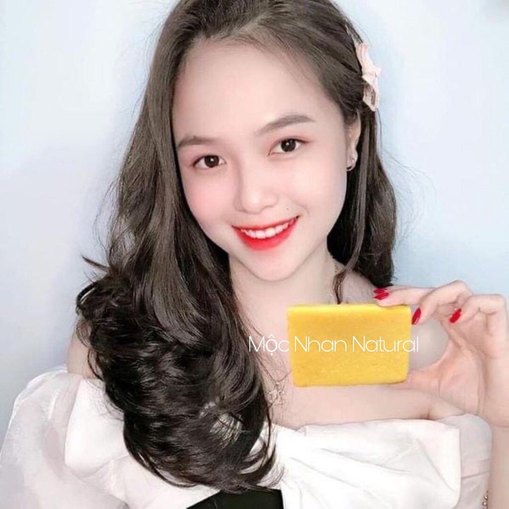 [Mẫu Mới] Xà Bông Nghệ Mật Ong- Xà Bông Mướp Đắng Mộc Nhan Natural Soap Ả Đào Thảo Dược Handmade (Tặng Túi Tạo Bọt)