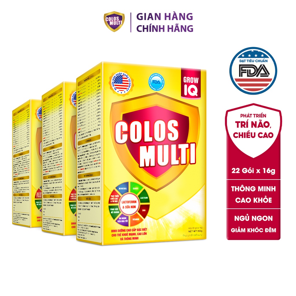 [Mã MKBCOL5 giảm 10% đơn 600K] Combo 3 hộp Sữa bột Colosmulti các loại Pedia, A0, A1, Grow IQ, Biotic, Pedia Gold