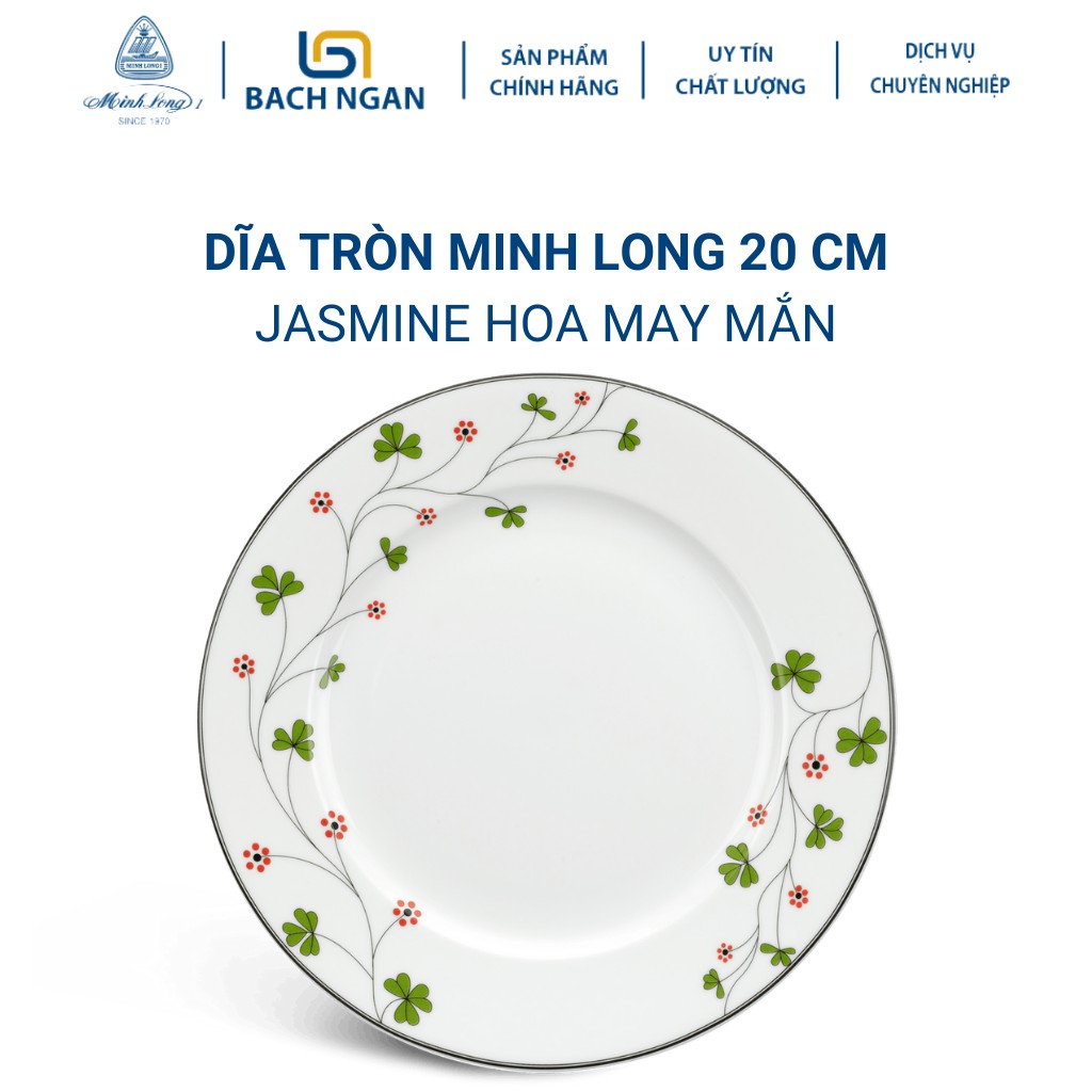 Dĩa tròn 20 cm Jasmine Hoa May Mắn - Gốm sứ cao cấp Minh Long I