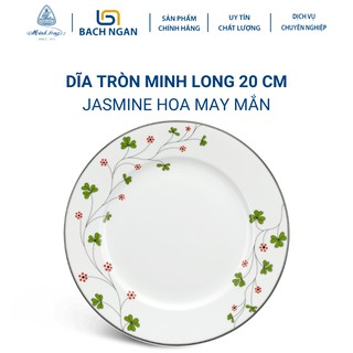 Dĩa tròn 20 cm jasmine hoa may mắn - gốm sứ cao cấp minh long i