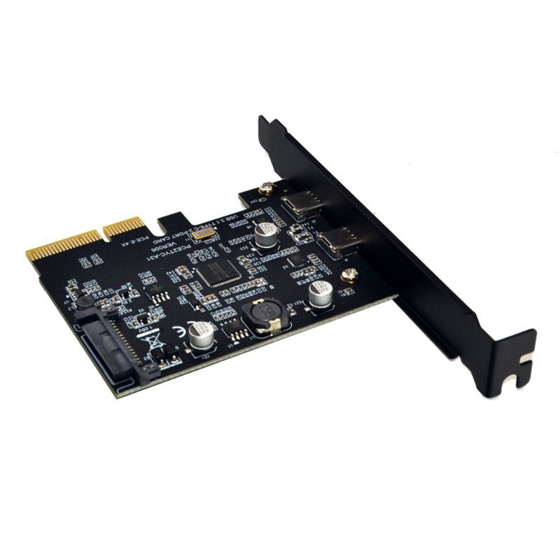 H.S.V✺USB3.1 to Type-C 2Port Expansion Card PCI-E4X to USB3.1 Gen2 10Gbps USBC Adapter