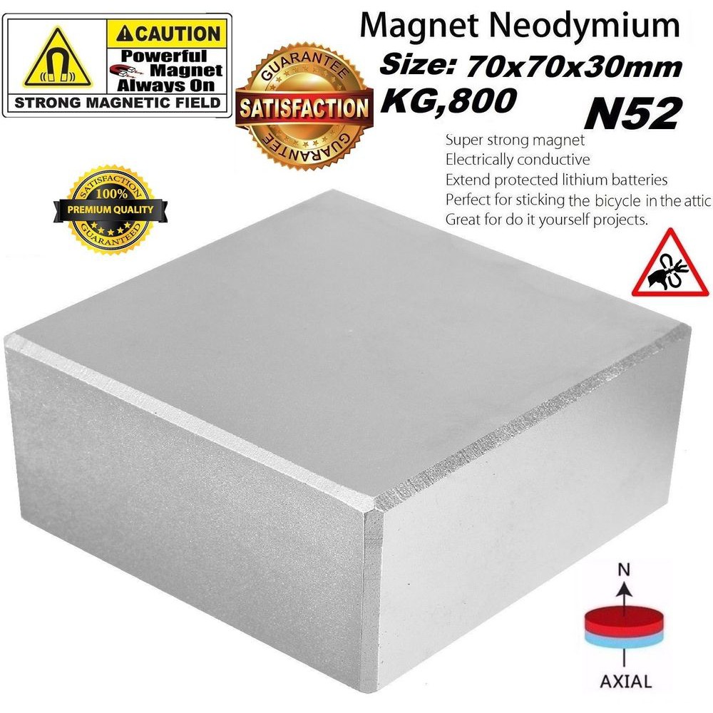 Nam châm viên khối 70x70x30mm - Block magnets 70x70x30mm, lực từ siêu mạnh.