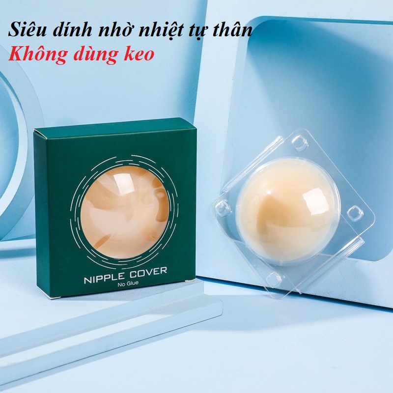 Hộp 2 Miếng Dán Ngực Không Keo DUDIA Dính Nhờ Nhiệt Tự Thân (8cm) [P16]