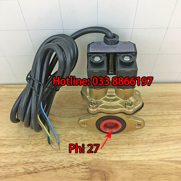 Van điện 2 cấp 220V phi 27 dùng cho trụ bơm xăng dầu