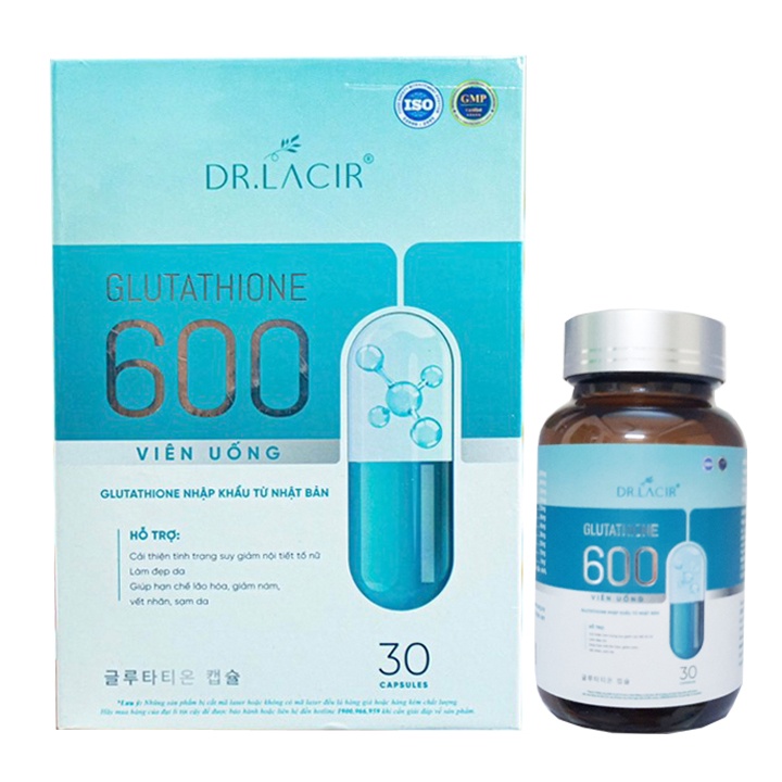 Glutathione 600 XuanDao Glutathone Dr Lacir viên uống trắng da mờ nám tàn nhang mẫu mới nhập khẩu Nhật Bản