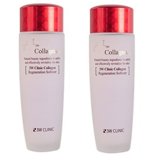 Combo 2 Chai Nước Hoa Hồng Toner Trắng Da, Se Khít Lỗ Chân Lông Từ Collagen 3W CLINIC Hàn quốc 150ml/Hộp - HỘP ĐỎ