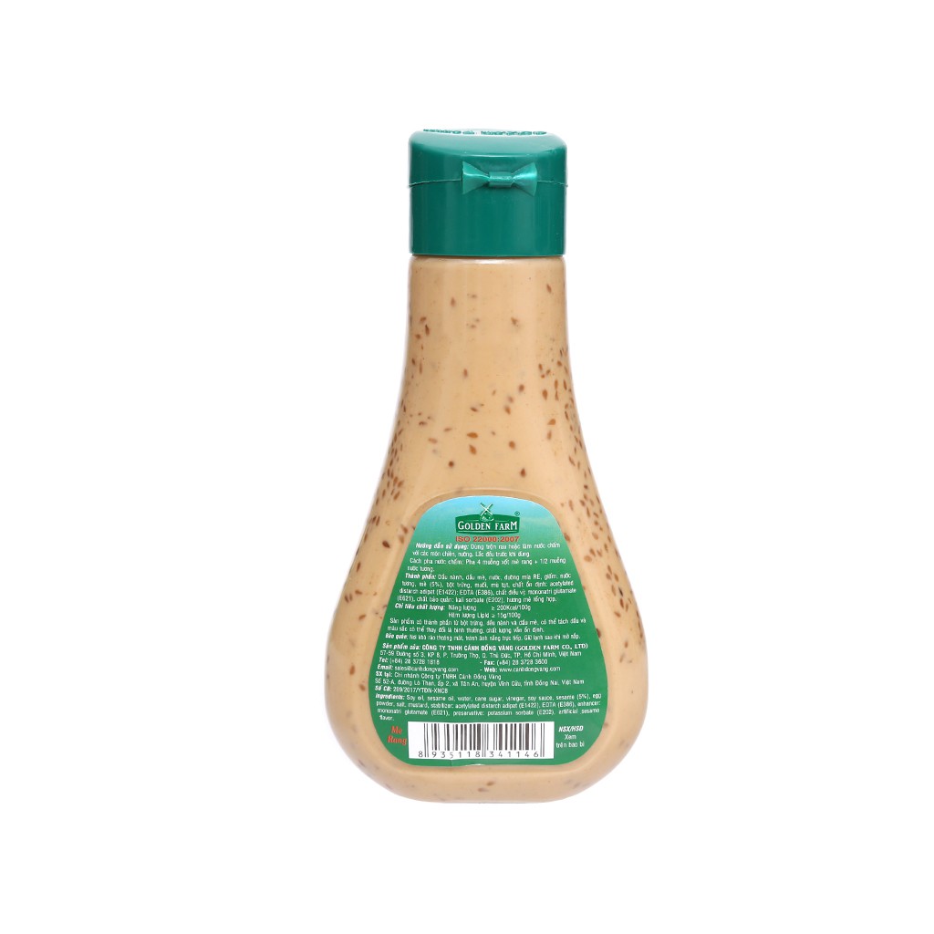 Xốt salad mè rang Golden Farm chai 250ml