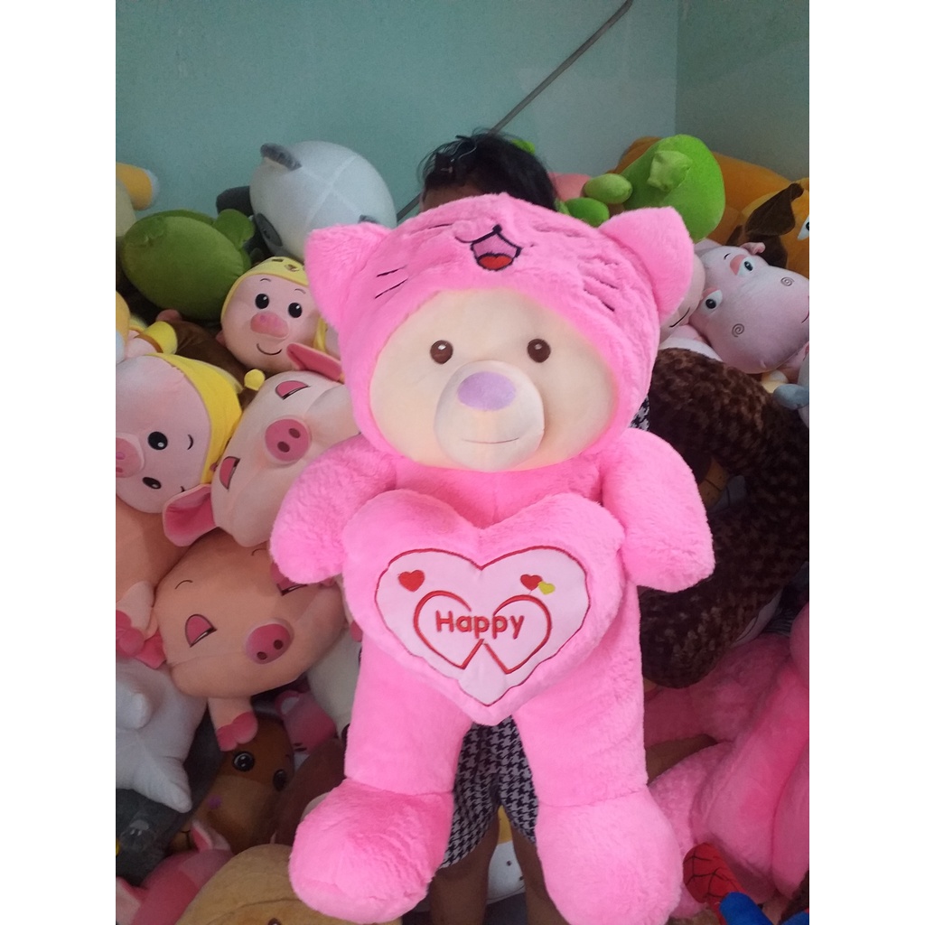 Gấu Bông Teddy Đội Mũ SALOME - Gối ôm khổng lồ dễ thương cao cấp chất liệu lông mịn