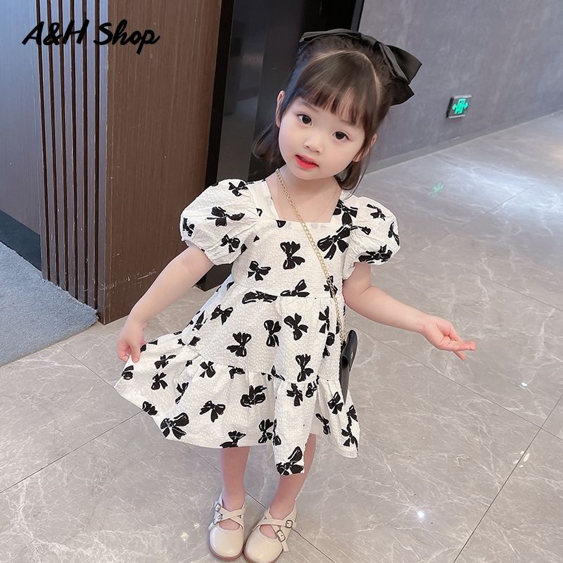 Váy cho bé gái dáng babydoll, chất đũi xốp mềm êm thoải mãi size cho bé 2-6 tuổi