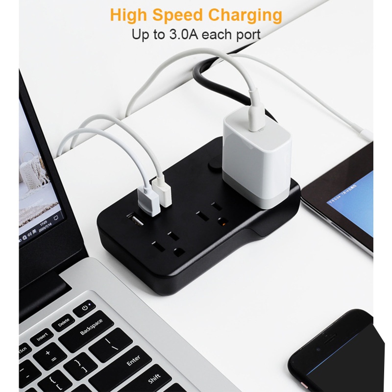 Dây Cáp Nối Dài 5ft Kèm 6 Ổ Cắm USB Và 3 Cổng USB Và 6 Đầu Nối